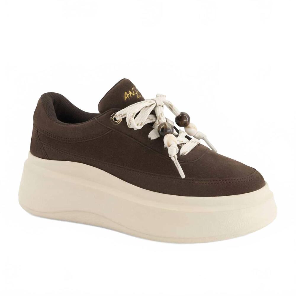 NEW ANDREA women's platform sneakers in dark brown